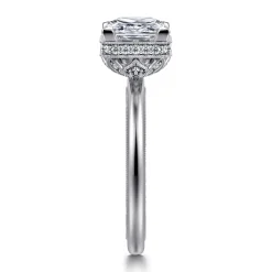 Gabriel & Co. Catallina - 14K White Gold Princess Bezel Prong Diamond Engagement Ring