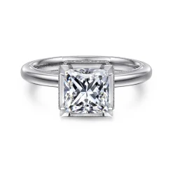 Gabriel & Co. Catallina - 14K White Gold Princess Bezel Prong Diamond Engagement Ring