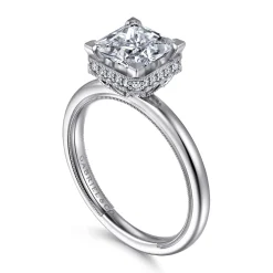 Gabriel & Co. Catallina - 14K White Gold Princess Bezel Prong Diamond Engagement Ring