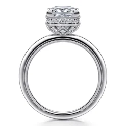 Gabriel & Co. Catallina - 14K White Gold Princess Bezel Prong Diamond Engagement Ring