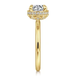 Best Gabriel & Co. Catallina - 14K Yellow Gold Bezel Prong Round Diamond Engagement Ring
