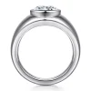 New Gabriel & Co. Caya - 14K White Gold Round Diamond Engagement Ring