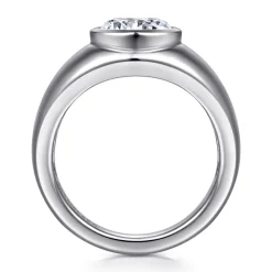New Gabriel & Co. Caya - 14K White Gold Round Diamond Engagement Ring