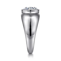 New Gabriel & Co. Caya - 14K White Gold Round Diamond Engagement Ring
