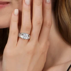 New Gabriel & Co. Caya - 14K White Gold Round Diamond Engagement Ring