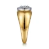 Best Gabriel & Co. Caya - 14K White-Yellow Gold Round Wide Band Diamond Engagement Ring
