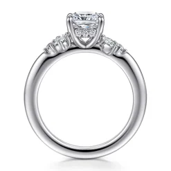 Hot Gabriel & Co. Caye - 14K White Gold Cushion Cut Diamond Engagement Ring