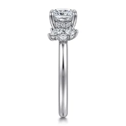 Hot Gabriel & Co. Caye - 14K White Gold Cushion Cut Diamond Engagement Ring