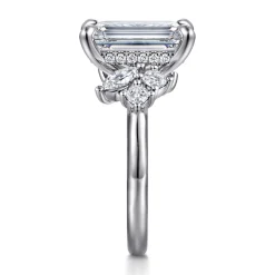 Clearance Gabriel & Co. Caye - 14K White Gold Emerald Cut Diamond Engagement Ring