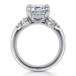 Clearance Gabriel & Co. Caye - 14K White Gold Emerald Cut Diamond Engagement Ring