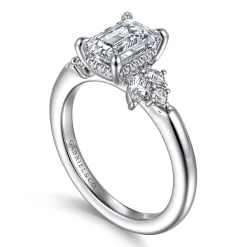 Outlet Gabriel & Co. Caye - 14K White Gold Emerald Cut Diamond Engagement Ring