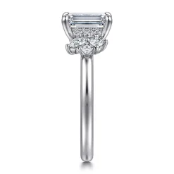 Outlet Gabriel & Co. Caye - 14K White Gold Emerald Cut Diamond Engagement Ring