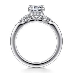 Outlet Gabriel & Co. Caye - 14K White Gold Emerald Cut Diamond Engagement Ring
