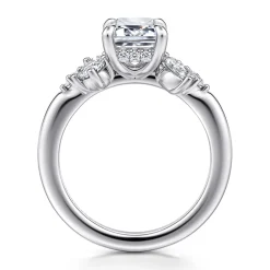 New Gabriel & Co. Caye - 14K White Gold Emerald Cut Diamond Engagement Ring