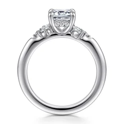 New Gabriel & Co. Caye - 14K White Gold Emerald Cut Diamond Engagement Ring