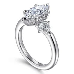 Outlet Gabriel & Co. Caye - 14K White Gold Marquise Shape Diamond Engagement Ring