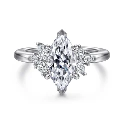 Outlet Gabriel & Co. Caye - 14K White Gold Marquise Shape Diamond Engagement Ring