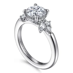 Online Gabriel & Co. Caye - 14K White Gold Round Diamond Engagement Ring