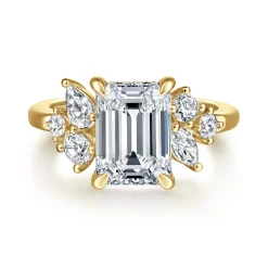 Outlet Gabriel & Co. Caye - 14K Yellow Gold Emerald Cut Diamond Engagement Ring