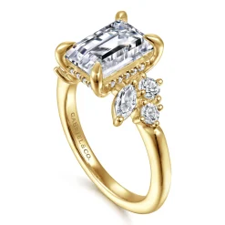 Outlet Gabriel & Co. Caye - 14K Yellow Gold Emerald Cut Diamond Engagement Ring