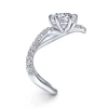 New Gabriel & Co. Celestial - 14K White Gold Free Form Round Diamond Engagement Ring