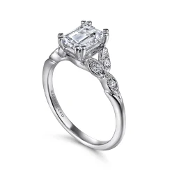 Online Gabriel & Co. Celia - 14K White Gold Emerald Cut Diamond Engagement Ring