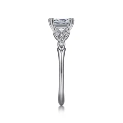 Online Gabriel & Co. Celia - 14K White Gold Emerald Cut Diamond Engagement Ring
