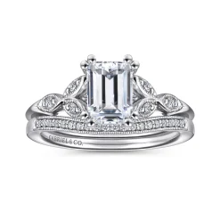 Online Gabriel & Co. Celia - 14K White Gold Emerald Cut Diamond Engagement Ring