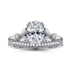 Outlet Gabriel & Co. Celia - 14K White Gold Oval Diamond Engagement Ring