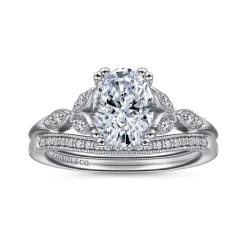 Discount Gabriel & Co. Celia - 14K White Gold Oval Diamond Engagement Ring