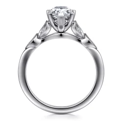 Clearance Gabriel & Co. Celia - 14K White Gold Pear Shape Diamond Engagement Ring