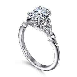 Clearance Gabriel & Co. Celia - 14K White Gold Pear Shape Diamond Engagement Ring