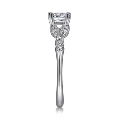 Clearance Gabriel & Co. Celia - 14K White Gold Princess Cut Diamond Engagement Ring