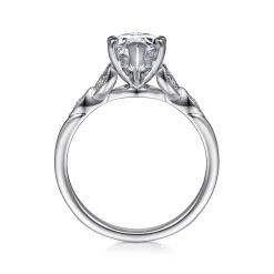 Clearance Gabriel & Co. Celia - 14K White Gold 6 Prong Marquise Shape Diamond Engagement Ring