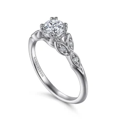 Sale Gabriel & Co. Celia - 14K White Gold Round Diamond Engagement Ring