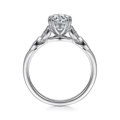 Outlet Gabriel & Co. Celia - 14K White Gold Round Diamond Engagement Ring