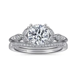 Outlet Gabriel & Co. Celia - 14K White Gold Round Diamond Engagement Ring