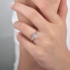 New Gabriel & Co. Celia - 14K White Gold Round Diamond Engagement Ring