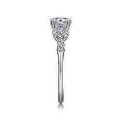 New Gabriel & Co. Celia - 14K White Gold Round Diamond Engagement Ring
