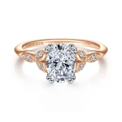 Sale Gabriel & Co. Celia - 14K White-Rose Gold Oval Diamond Engagement Ring