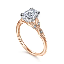 Sale Gabriel & Co. Celia - 14K White-Rose Gold Oval Diamond Engagement Ring