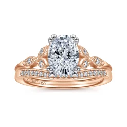 Sale Gabriel & Co. Celia - 14K White-Rose Gold Oval Diamond Engagement Ring