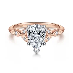 Outlet Gabriel & Co. Celia - 14K White-Rose Gold Pear Shape Diamond Engagement Ring