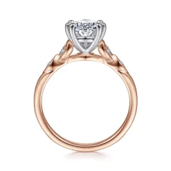 Outlet Gabriel & Co. Celia - 14K White-Rose Gold Pear Shape Diamond Engagement Ring