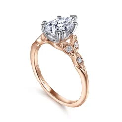 Outlet Gabriel & Co. Celia - 14K White-Rose Gold Pear Shape Diamond Engagement Ring