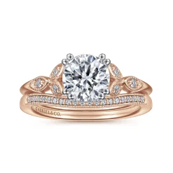 Gabriel & Co. Celia - 14K White-Rose Gold Round Diamond Engagement Ring