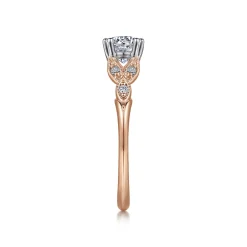 Gabriel & Co. Celia - 14K White-Rose Gold Round Diamond Engagement Ring