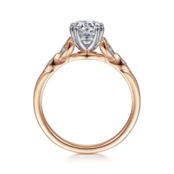 Gabriel & Co. Celia - 14K White-Rose Gold Round Diamond Engagement Ring