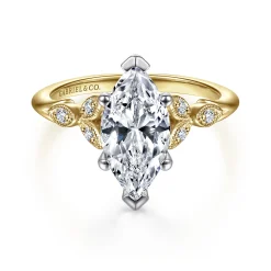 Online Gabriel & Co. Celia - 14K White-Yellow Gold Marquise Shape Diamond Engagement Ring