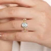 Best Gabriel & Co. Celia - 14K White-Yellow Gold Oval Diamond Engagement Ring